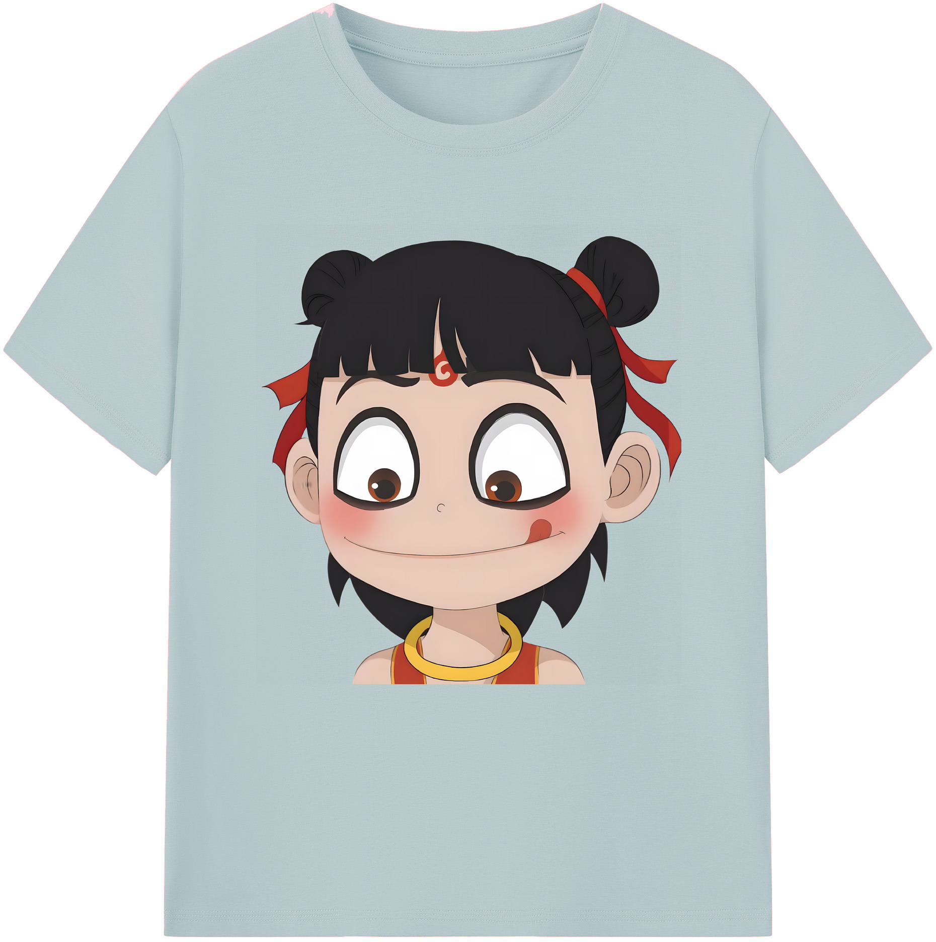 （画像用） Ne Zha 2 ナタ 魔童の大暴れ 綿100％半袖Tシャツ（フロントプリント）
